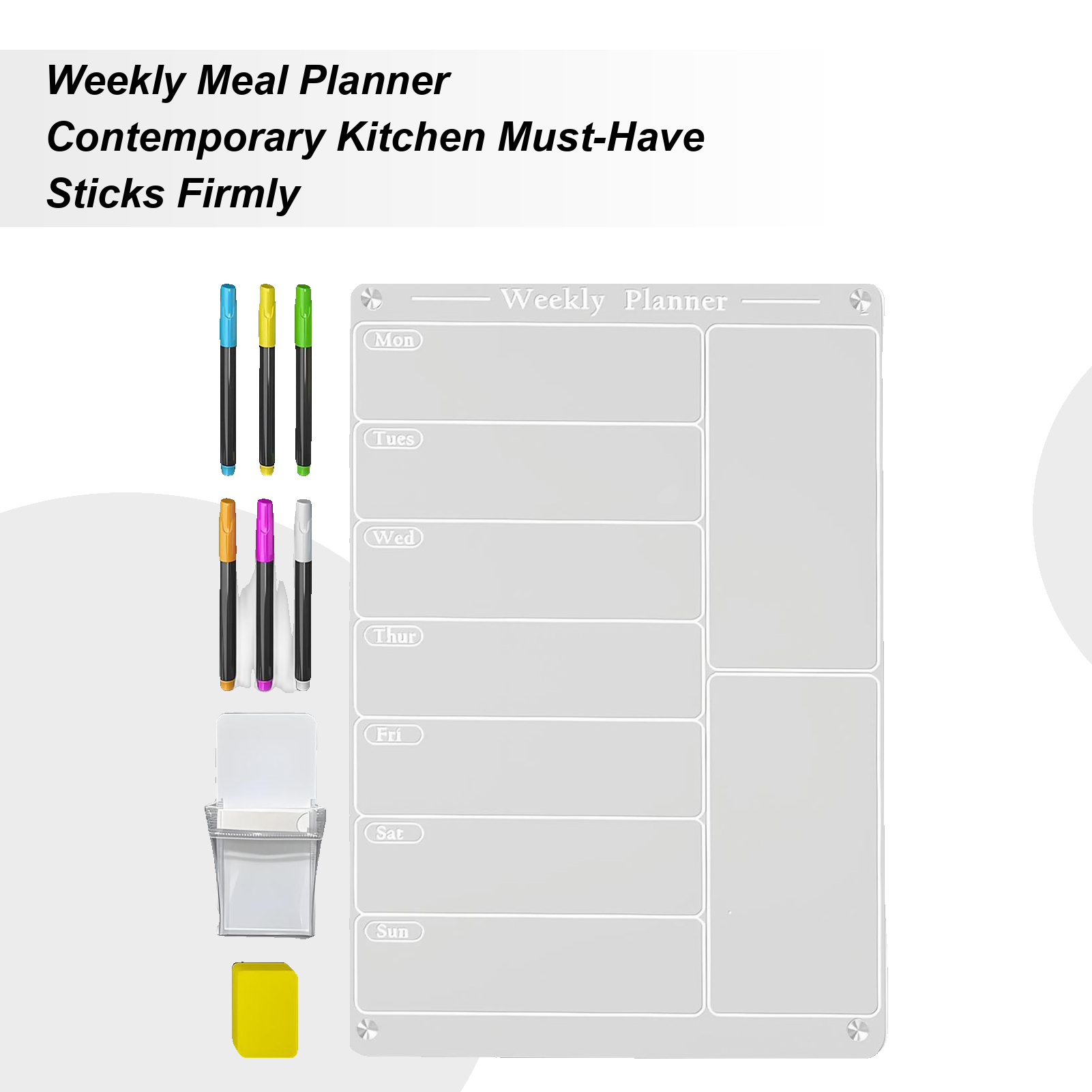 Dry Erase Weekly - Магнитный еженедельный календарь для холодильника, еженедельная