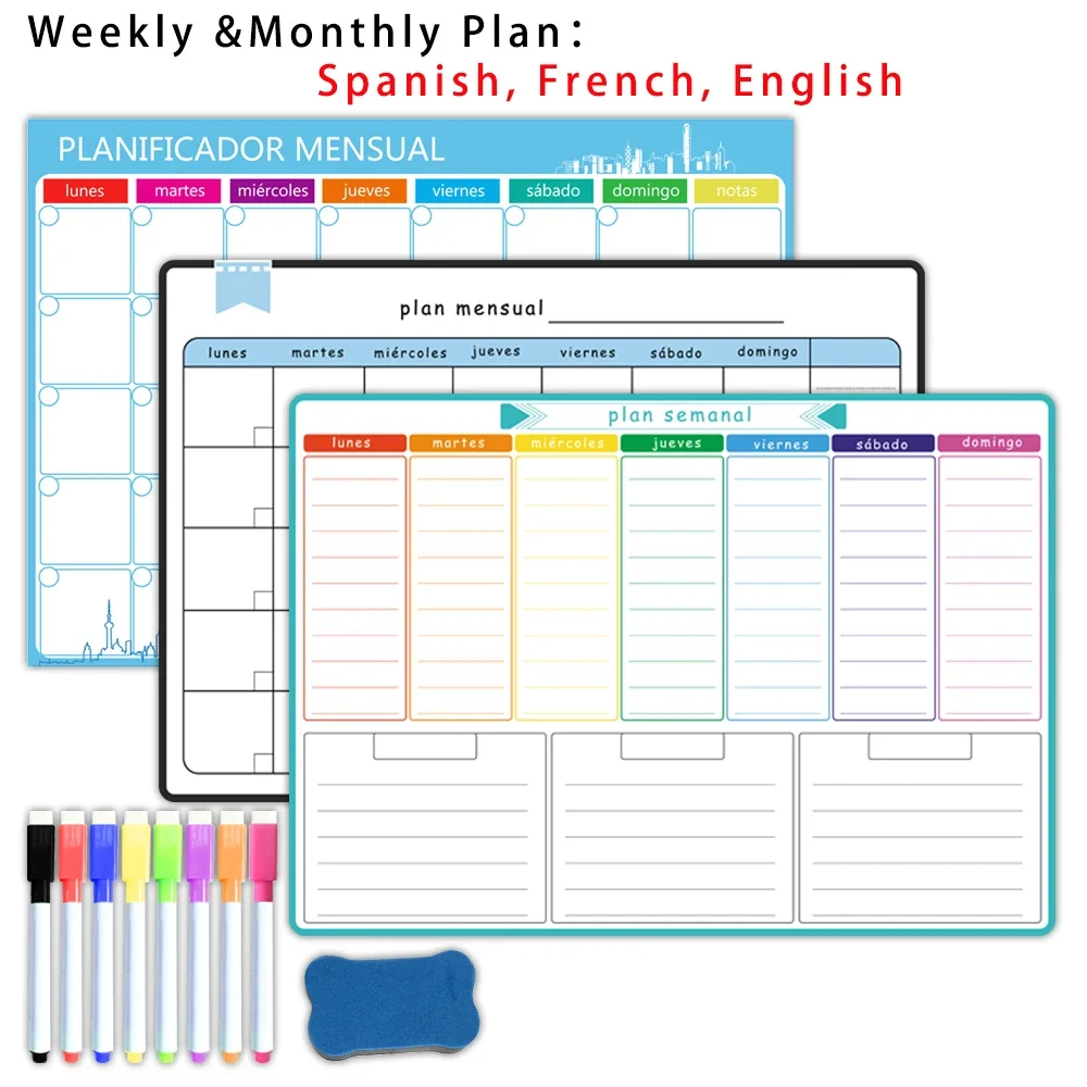 Dry Erase Weekly - Магнитный еженедельный и ежемесячный планировщик формата
