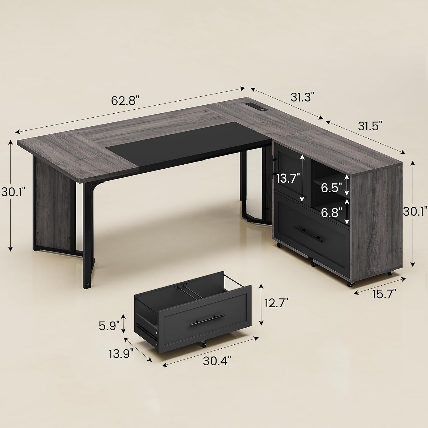 Письменный стол длиной 63 дюйм – обзор и цена Office Furniture Outlet