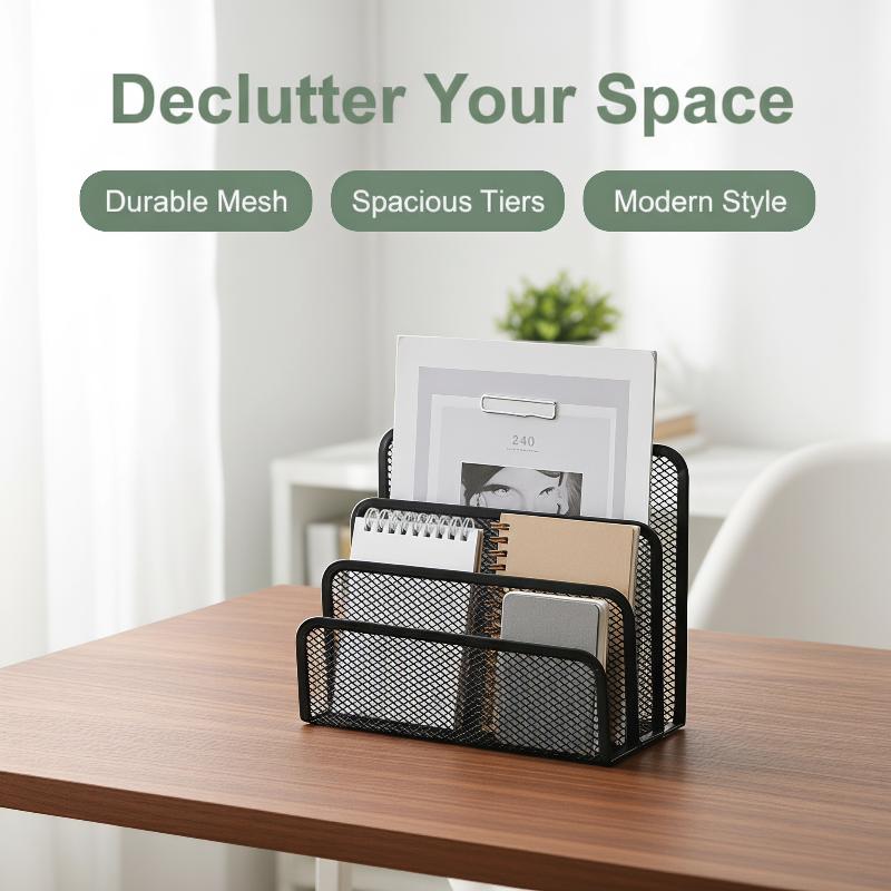 Черный металлический сетчатый  – обзор и цена Desktop Filing Tray
